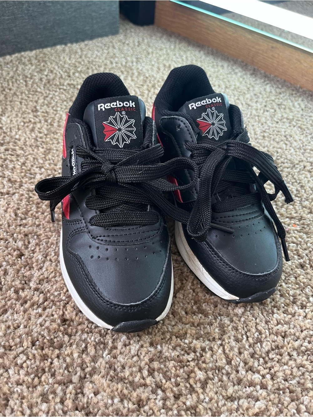 Reebok x Heelys Kids Black Sneakers with Red Accents and removable wheels